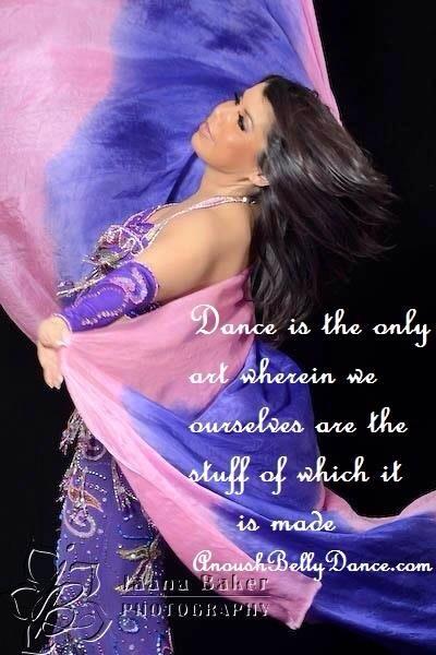 Anoush dancing with a purple veil