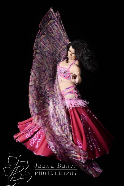 Anoush in a pink costume