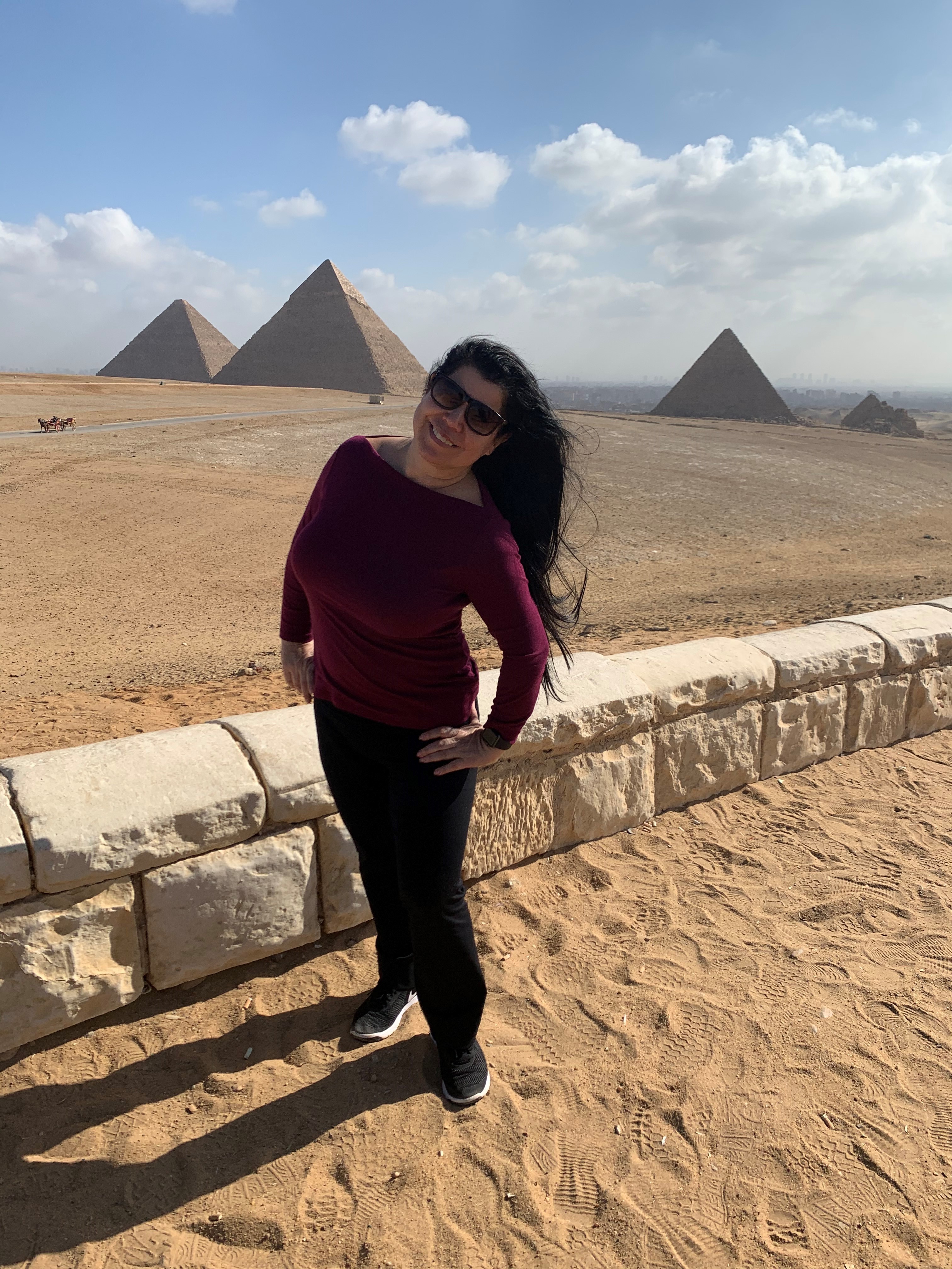 Anoush at the pyramids in Egypt